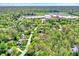 Aerial view displays a community with mature trees and proximity to schools and recreational facilities at 70 Williamsburg Ct, Zionsville, IN 46077