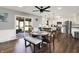 Cozy dining area with wood floors and a sliding glass door leading to the outdoor space at 731 Oak Dr, Greenwood, IN 46142