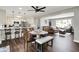 Open concept living space featuring a kitchen, dining area, and living room with hardwood flooring at 731 Oak Dr, Greenwood, IN 46142
