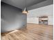 Spacious basement with modern lighting, stylish wet bar, and wood grain flooring at 8083 Easton Ln, Zionsville, IN 46077