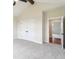 Bedroom with vaulted ceiling, ceiling fan, and a closet at 8083 Easton Ln, Zionsville, IN 46077