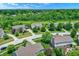 Aerial view of a neighborhood with tree-lined streets, well-maintained homes, and green space at 9318 Windrift Way, Zionsville, IN 46077