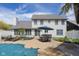 Expansive backyard featuring a covered pool, patio, and a well-maintained two-story home at 933 Hummingbird Ln, Columbus, IN 47203