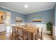 Inviting dining room featuring wainscoting and seating for six guests at 950 Nevelle Ln, Carmel, IN 46032