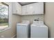 Laundry room with full size washer and dryer and bright natural light at 950 Nevelle Ln, Carmel, IN 46032