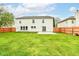 Spacious backyard featuring a well-maintained lawn, a wooden fence, and a patio, offering a private outdoor space at 10362 Delphi Ct, Fishers, IN 46038