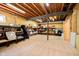 This unfinished basement offers storage space and design potential with exposed beams and shelving at 10752 Tallow Wood Ln, Indianapolis, IN 46236