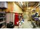 Unfinished basement area with visible ductwork, tool storage, and electrical components at 10752 Tallow Wood Ln, Indianapolis, IN 46236