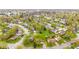 Beautiful aerial view of a suburban neighborhood with spacious lawns, mature trees, and varied home styles at 1213 Fairview Dr, Greenfield, IN 46140