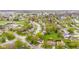 Expansive aerial view showcasing a peaceful residential area, lush greenery, and charming single-Gathering homes at 1213 Fairview Dr, Greenfield, IN 46140