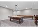 Finished basement showcasing a pool table, shuffleboard table, and recessed lighting at 1352 Trifecta Way, Westfield, IN 46074