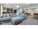 Finished basement with an open floor plan, wet bar, pool table, and comfortable seating at 1352 Trifecta Way, Westfield, IN 46074