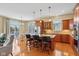 Spacious kitchen featuring an island with bar seating, granite counters, and backyard access at 1361 Trescott Dr, Westfield, IN 46074