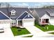 Beautiful home with stone accents, a blue exterior, attached garage, and well-maintained landscaping at 17066 Cole Evans Dr, Noblesville, IN 46060