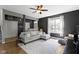 Comfortable living room with modern gray walls and natural light at 2225 Alabama St, Indianapolis, IN 46205