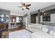 Inviting open concept living area with a view of the kitchen and breakfast bar at 2225 Alabama St, Indianapolis, IN 46205
