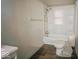 Picture of a bathroom showing a toilet, shower/tub combo and wall at 2349 Indianapolis Ave, Indianapolis, IN 46208