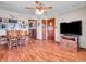 Hardwood dining room featuring a wooden table and chairs at 257 N Letterman Rd, Paragon, IN 46166