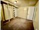 Vacant bedroom with stained carpet, a large closet, and a flush mount light at 3136 Foltz St, Indianapolis, IN 46221