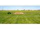 Expansive backyard with healthy grass and distant farm view offers peaceful and picturesque space at 403 N Red Gold Dr, Trafalgar, IN 46181