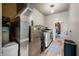Functional laundry room features modern washer, dryer, storage and includes laundry accessories for convenience at 4622 W 400 S, Trafalgar, IN 46181