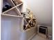 Basement area featuring wooden wine rack and mini-fridge at 5624 Ottawa Pass, Carmel, IN 46033