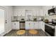 Modern kitchen featuring stainless steel appliances, white cabinets, and black countertops at 625 N Temple Ave, Indianapolis, IN 46201