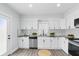 Bright kitchen features sleek appliances, subway tile backsplash, and ample counter space at 625 N Temple Ave, Indianapolis, IN 46201