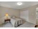 Neutral bedroom with double door closet, side table, and a well-lit, cozy space at 9319 Oak Knoll Ln, Fishers, IN 46037