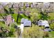 An aerial view shows this home in a mature neighborhood, with large trees, manicured lawns and sidewalks at 9944 Holaday Dr, Carmel, IN 46032