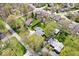 An aerial view shows this home in a mature neighborhood, with large trees, manicured lawns and sidewalks at 9944 Holaday Dr, Carmel, IN 46032