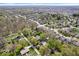 An aerial view shows this home in a mature neighborhood, with large trees, manicured lawns and sidewalks at 9944 Holaday Dr, Carmel, IN 46032