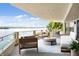 Beautifully furnished balcony overlooking a scenic lake at 10919 Brigantine Dr, Indianapolis, IN 46256