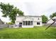 Spacious backyard featuring a lush green lawn, a large tree, and a fenced perimeter at 10982 Gate Cir, Fishers, IN 46038
