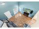 Open-concept living room with hardwood floors, fireplace, natural light, and stylish furniture at 11651 Beardsley Way, Fishers, IN 46038