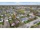 Wide aerial view showing the home's location in a suburban neighborhood with mature trees at 122 S 3Rd Ave, Beech Grove, IN 46107