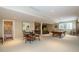 Finished basement featuring a dining table and billiards table, offering space for dining and entertainment at 14491 Jeremy Dr, Carmel, IN 46033