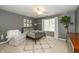 This bedroom is decorated with light neutral colors and offers great natural light at 14491 Jeremy Dr, Carmel, IN 46033