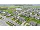 Beautiful aerial view of gray home in friendly community with lush green spaces, and pond with fountain feature at 1979 Lunenburg Dr, Westfield, IN 46074