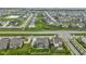 An aerial view showcasing a neatly planned residential area with diverse homes and well-maintained landscaping at 1979 Lunenburg Dr, Westfield, IN 46074