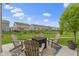 Cozy backyard patio with fire pit and Adirondack chairs perfect for entertaining at 1979 Lunenburg Dr, Westfield, IN 46074