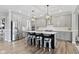 Stylish kitchen island with seating, stainless steel appliances, and modern fixtures at 1979 Lunenburg Dr, Westfield, IN 46074