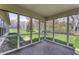 A view from the screened-in porch to the outside with a well-manicured yard at 5288 Ivy Hill Dr, Carmel, IN 46033