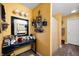 Bright bathroom featuring wood-look flooring, textured walls, and stylish decorations at 5886 N Peppereel Way, McCordsville, IN 46055