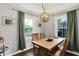 Charming dining room with a wooden table, elegant lighting, and ample natural light at 6106 Evanston Ave, Indianapolis, IN 46220