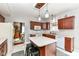 This kitchen has modern appliances, an island with seating and leads into a dining area at 693 Prince Dr, Greenwood, IN 46142