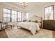 Bright main bedroom featuring white walls, large windows, a patterned rug, and stylish modern furniture at 8082 Abington Way, Zionsville, IN 46077