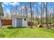 Backyard featuring a shed for storage and ' playground equipment at 8110 Madrone Ct, Indianapolis, IN 46236