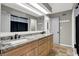 Well-lit bathroom with double sinks at 8191 S Bayview Ct, Trafalgar, IN 46181