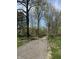 Gravel driveway leading to a wooded property with mature trees and natural surroundings at 8448 E Dobbs Cemetary Rd, Columbus, IN 47201